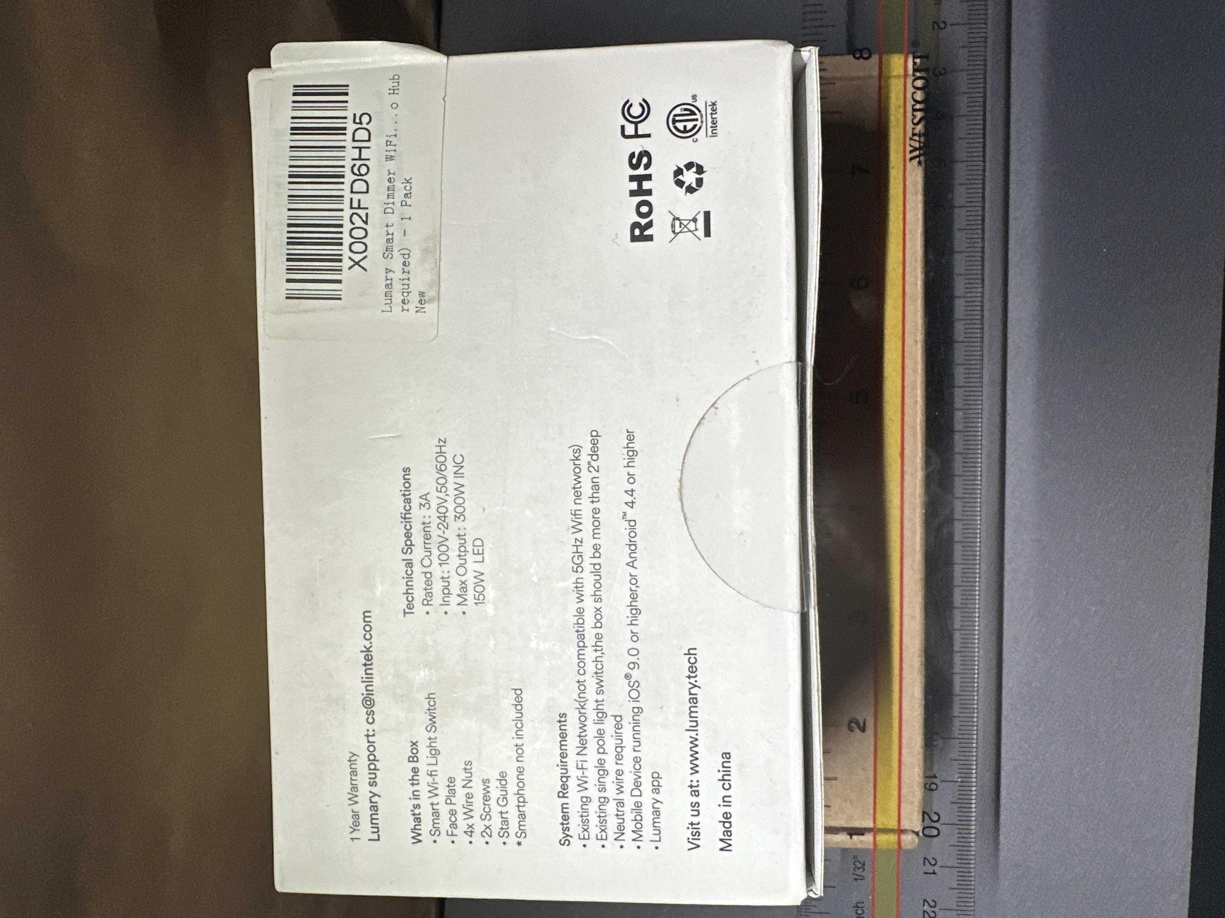 Lumary SMART Wi-Fi DIMMER SWITCH L-DS100 (NEW) — photo 1