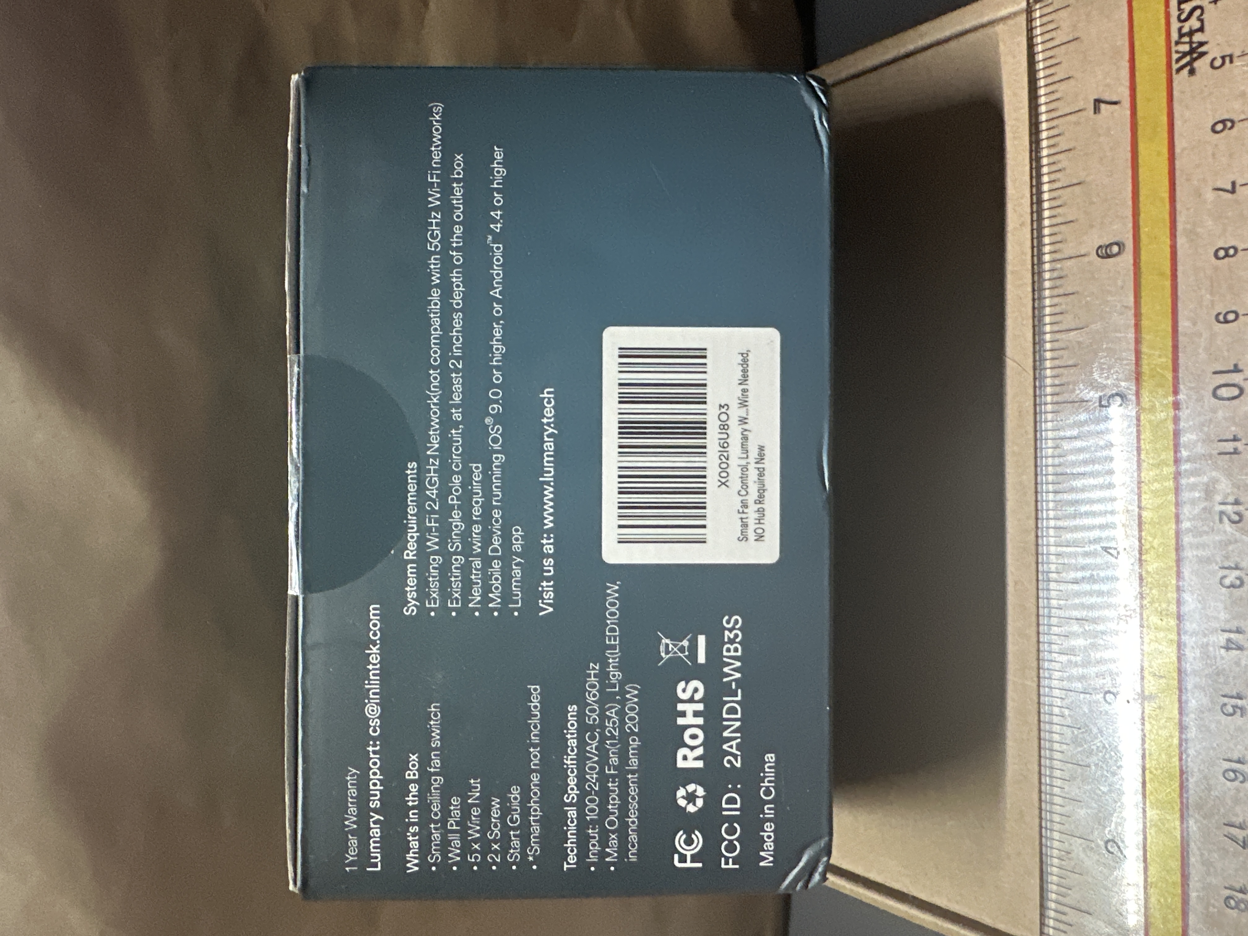 Lumary SMART Wi-Fi 4 SPEED CEILING FAN SWITCH (NEW) — photo 2