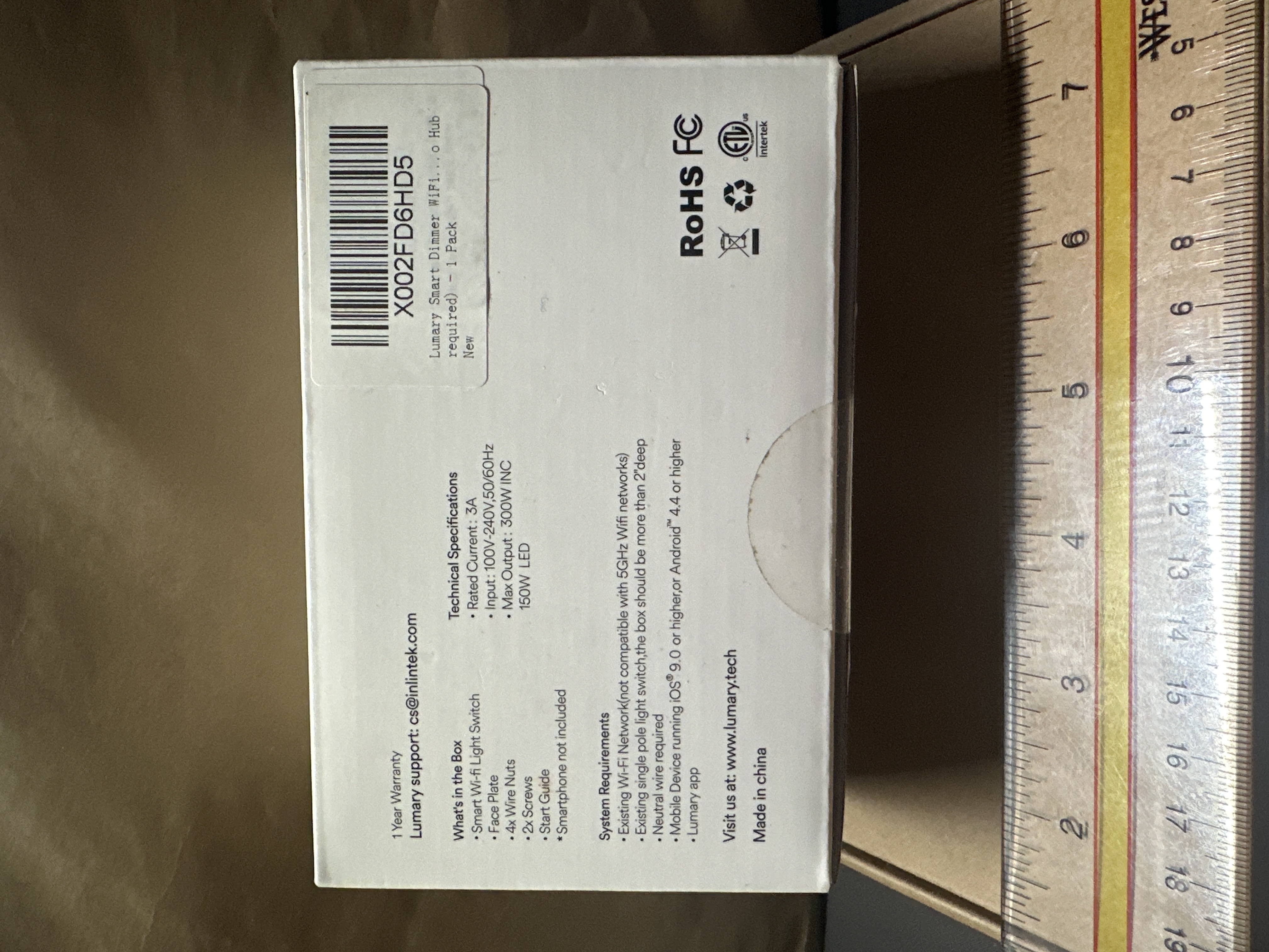 Lumary SMART Wi-Fi DIMMER SWITCH L-DS100 (NEW) — photo 1