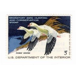 US Federal Duck Stamp 1977-1978 $5 Pair of Ross’ Geese #RW44 OG, NH, XF